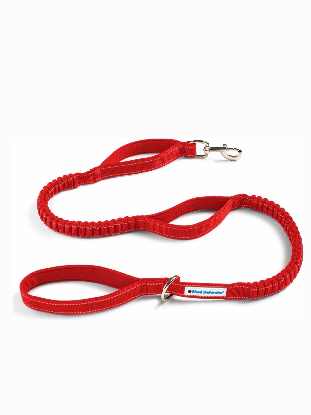 Red Bungee Dog Leash with Dual Comfort Handles